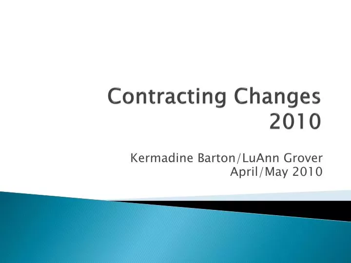contracting changes 2010