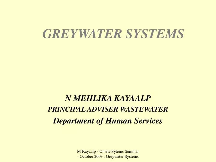 greywater systems