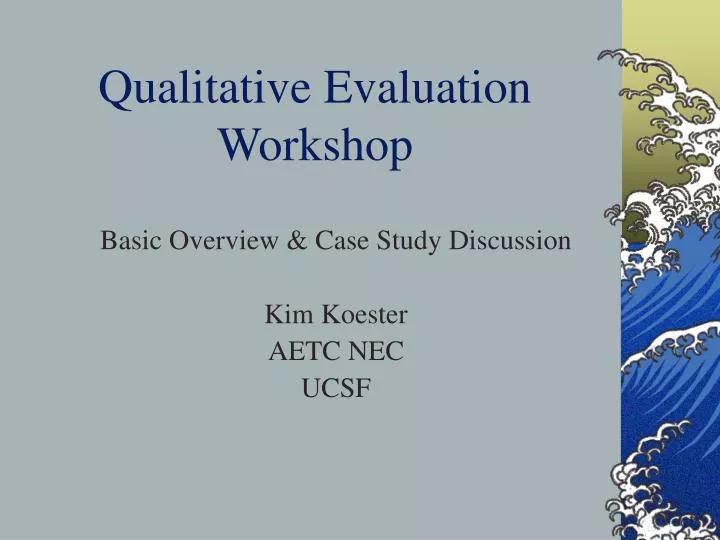 qualitative evaluation workshop