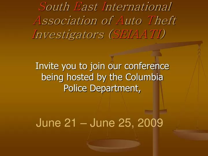 invite you to join our conference being hosted by the columbia police department