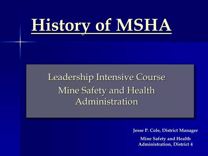 history of msha