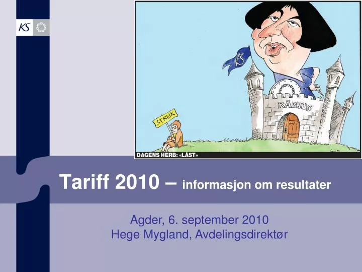 tariff 2010 informasjon om resultater