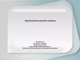 DISCIPLESHIP &amp; DISCIPLE MAKING