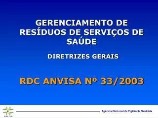 rdc anvisa n 33 2003