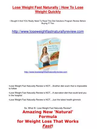 Lose Weight Fast Naturally