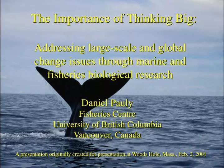 the importance of thinking big