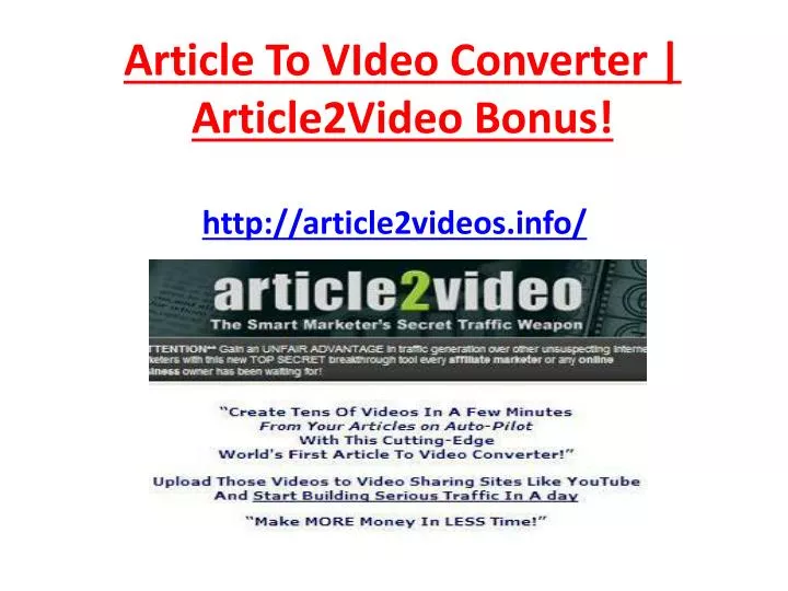 article to video converter article2video bonus