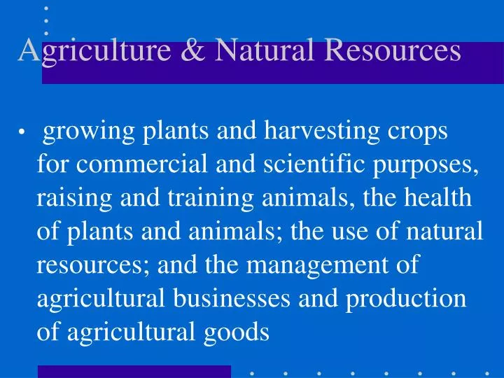 agriculture natural resources