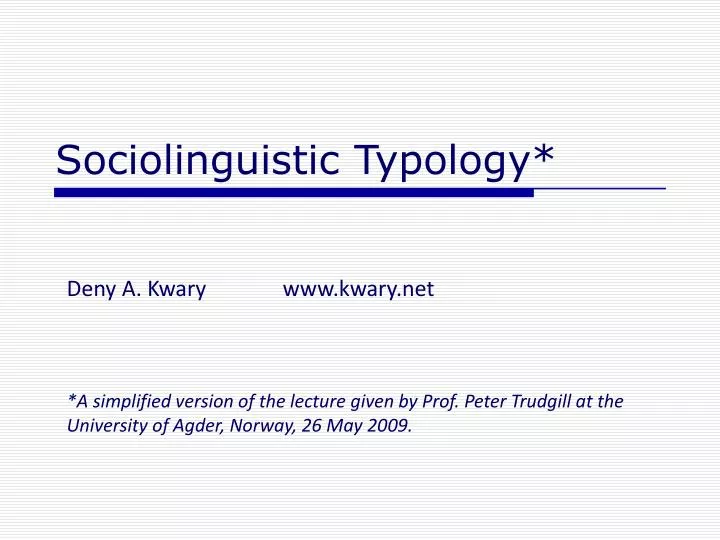 sociolinguistic typology