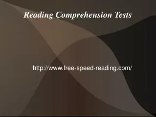 reading comprehension tests