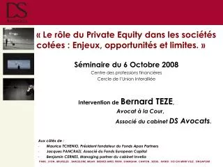 le r le du private equity dans les soci t s cot es enjeux opportunit s et limites