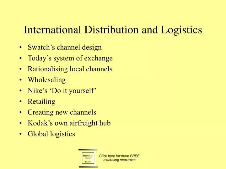 international distribution and logistics