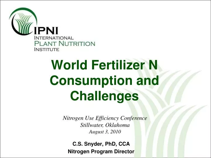 world fertilizer n consumption and challenges