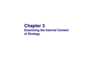 Chapter 3 Examining the Internal Context of Strategy