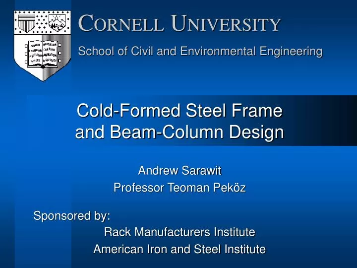 cold formed steel frame and beam column design
