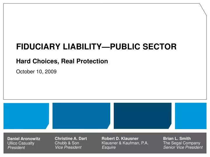 fiduciary liability public sector