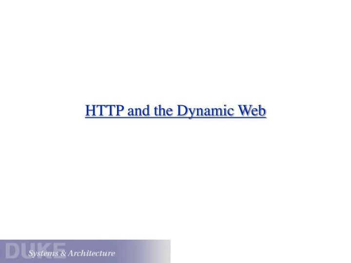 http and the dynamic web