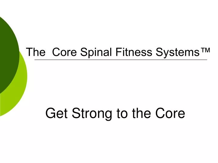 the core spinal fitness systems