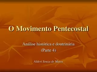 o movimento pentecostal