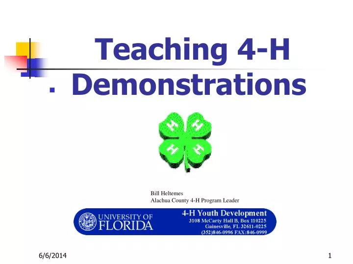 teaching 4 h demonstrations