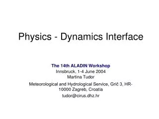 Physics - Dynamics Interface