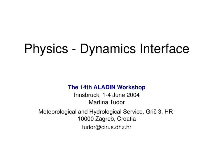 physics dynamics interface
