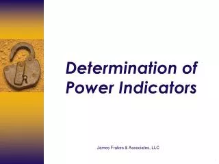 Determination of Power Indicators