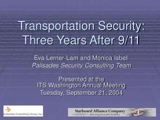 Transportation Security: Three Years After 9/11