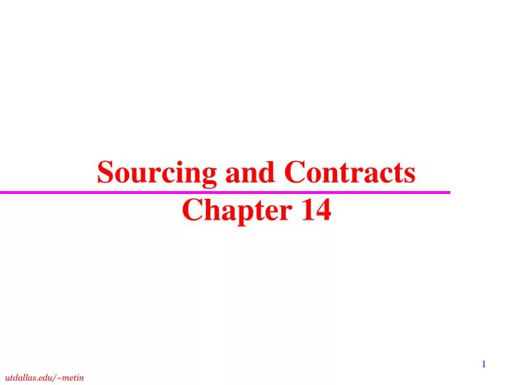 sourcing and contracts chapter 14