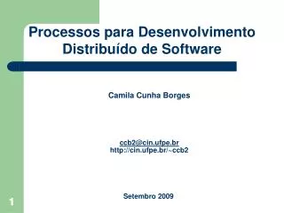 Processos para Desenvolvimento Distribuído de Software