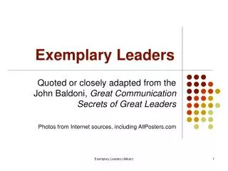 Exemplary Leaders