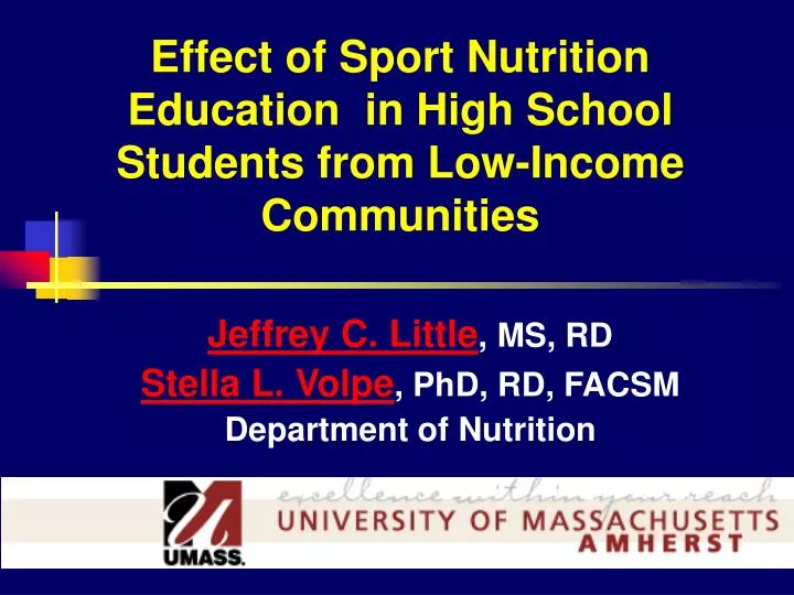 effect of sport nutrition education in high school students from low income communities