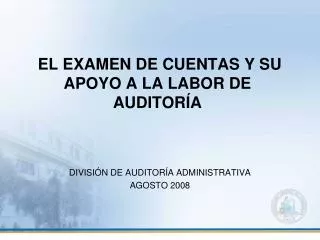 divisi n de auditor a administrativa agosto 2008