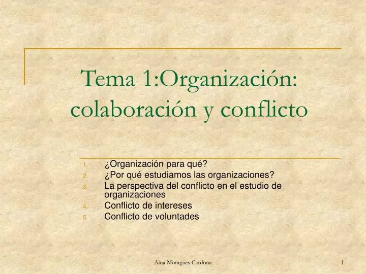 tema 1 organizaci n colaboraci n y conflicto