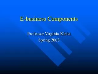 E-business Components