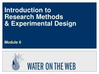Introduction to Research Methods &amp; Experimental Design