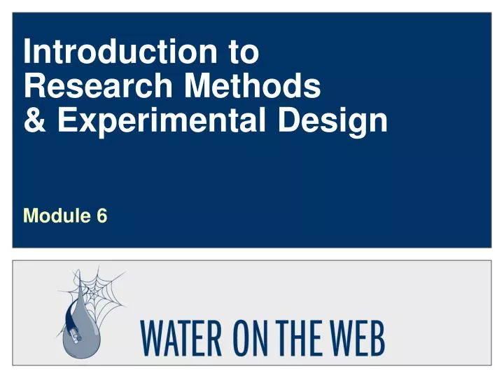 introduction to research methods experimental design