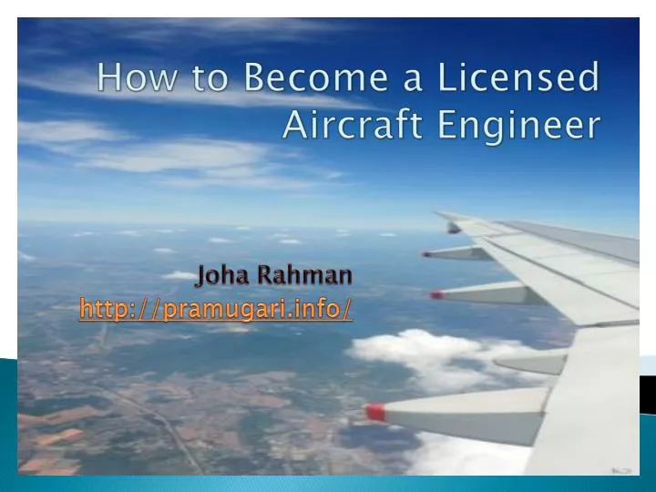 how to become a licensed aircraft engineer