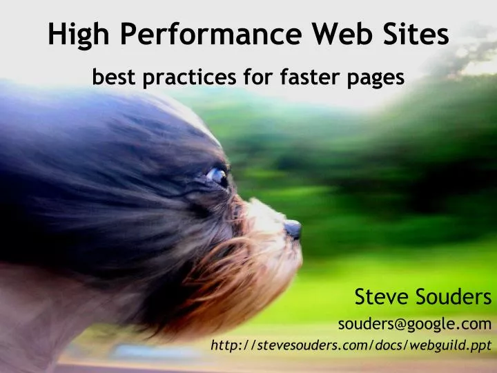 high performance web sites best practices for faster pages