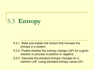 5.3 Entropy