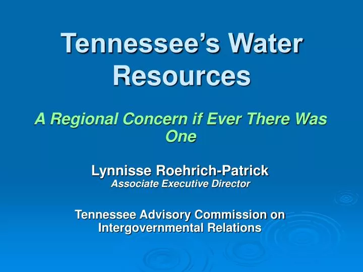 tennessee s water resources