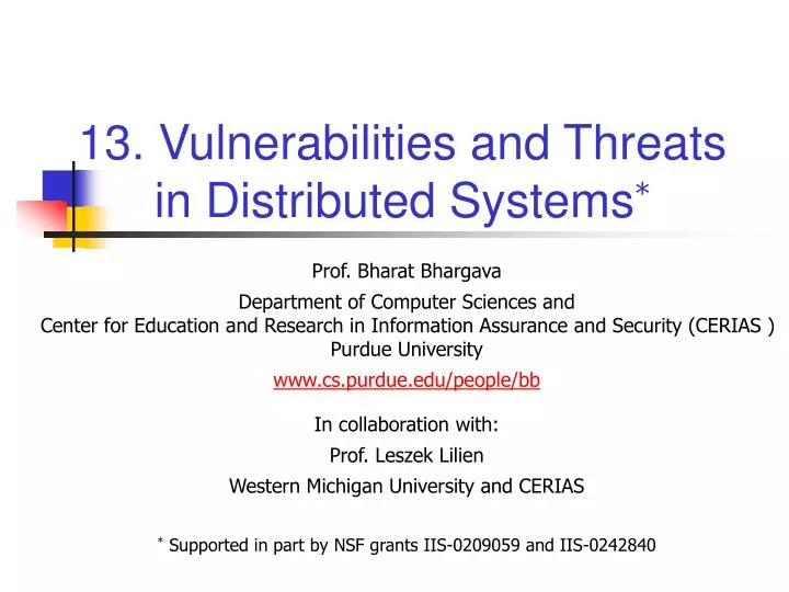 13 vulnerabilities and threats in distributed systems