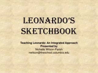Leonardo’s Sketchbook