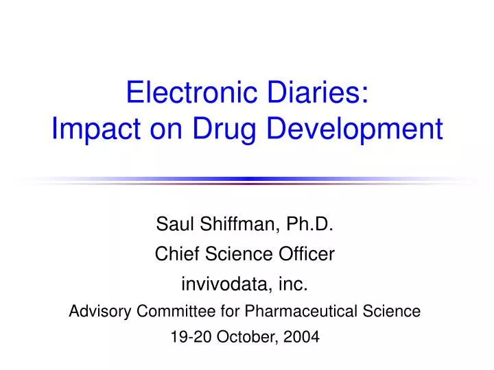 electronic diaries impact on drug development