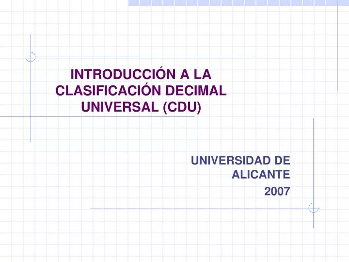 introducci n a la clasificaci n decimal universal cdu