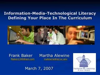 Information-Media-Technological Literacy Defining Your Place In The Curriculum