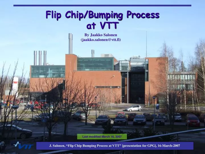 flip chip bumping process at vtt