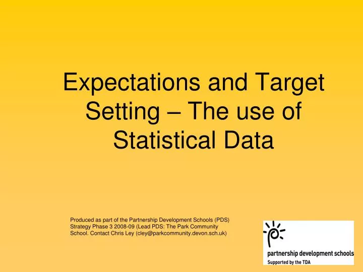 expectations and target setting the use of statistical data