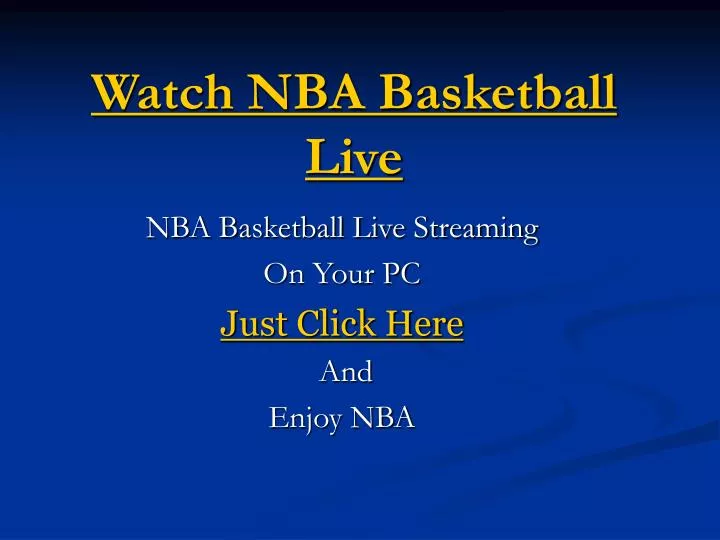 watch nba basketball live