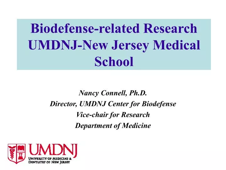 biodefense related research umdnj new jersey medical school